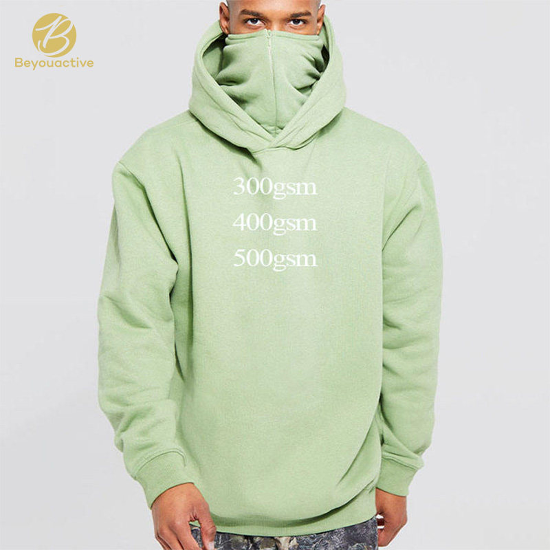 Custom Logo Winter Masked Pullover Plain Warm Fleece Cotton Polyester Men Hoodie